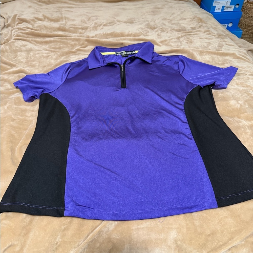 Jamie Sadock Purple and Black Polo Shirt Golf Tennis XL